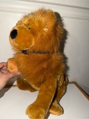 KellyToy Chow Golden Brown Hairy Dog with Black Collar 16"